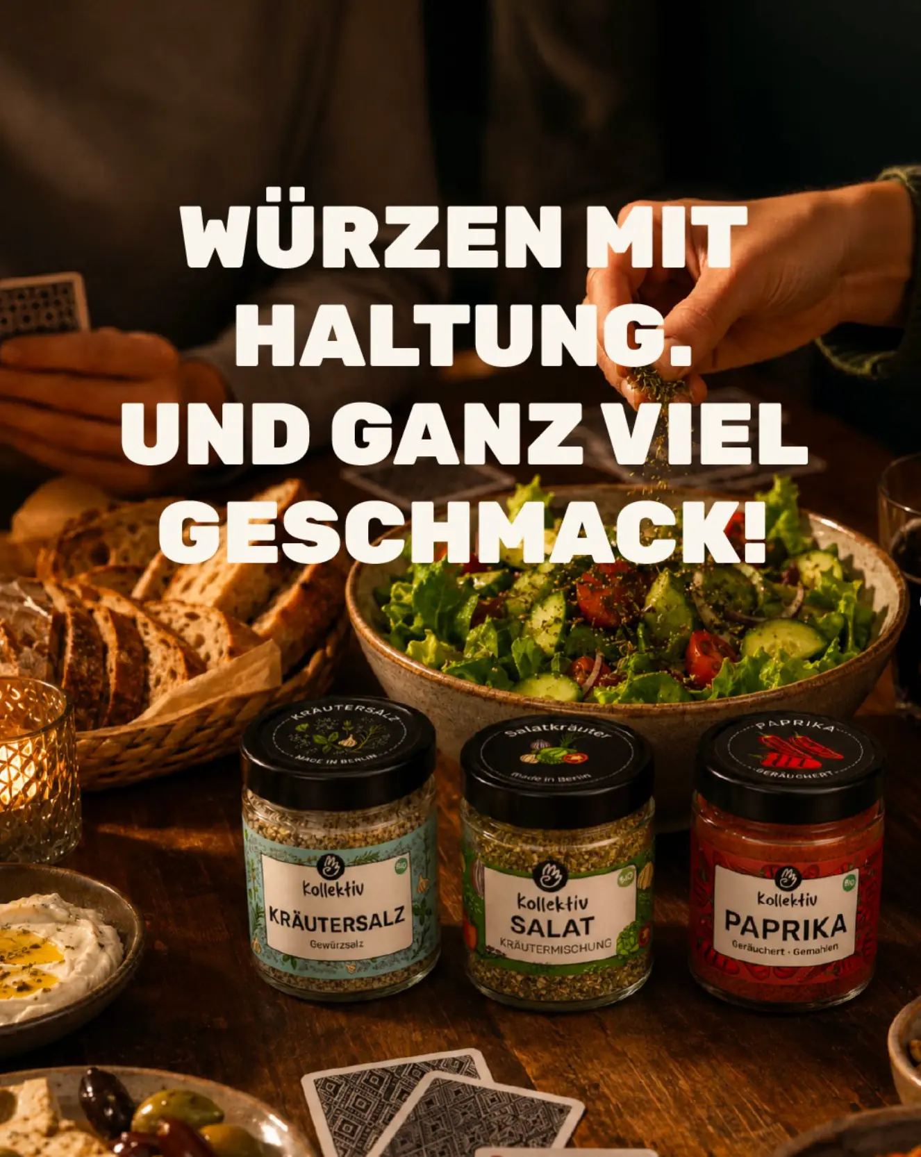Würzen mit Haltung – Gewürzgläser mit Salat